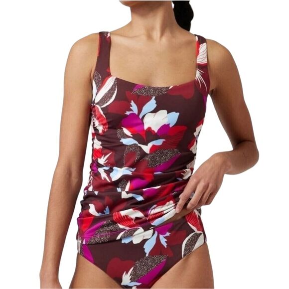 ATHLETA Square Neck Bra Cup Tankini Top Swimsuit 38b 38c - Picture 1 of 8